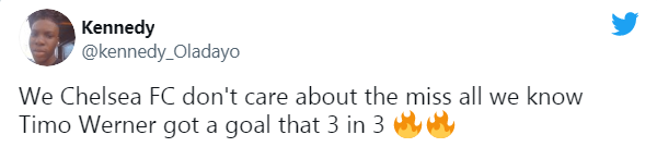 "Chúng tôi không quan tâm đến pha bỏ lỡ đó, chúng tôi biết Timo Werner đã ghi 3 bàn trong 3 trận."