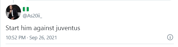 "Cho cậu ấy đá chính trận gặp Juventus."