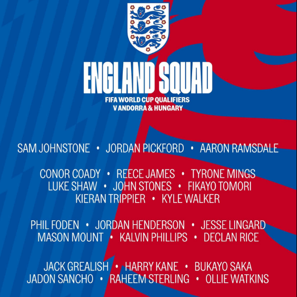 CHÍNH THỨC: ĐT Anh công bố danh sách 23 cầu thủ dự VL World Cup - Bóng Đá