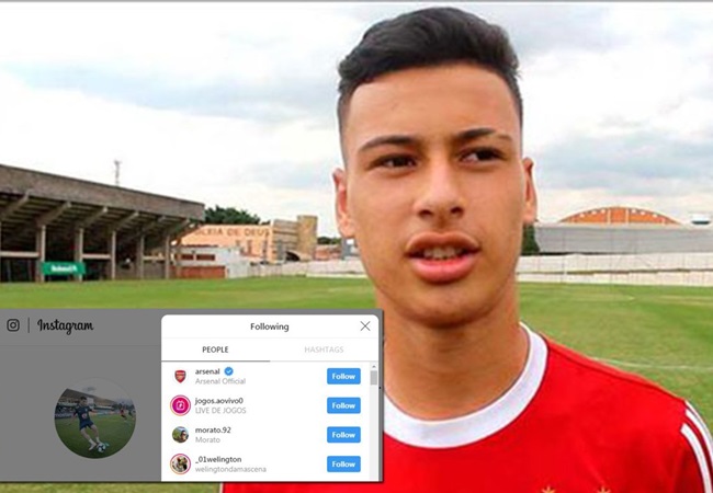 gabriel martinelli theo dõi arsenal trên insta - Bóng Đá