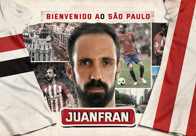 ao Paulo FC have signed Spanish right-back Juanfran on a free transfer following his contract expiry at Atletico Madrid - Bóng Đá