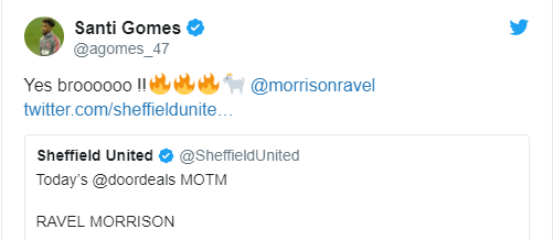 Angel Gomes and Man Utd fans react after Ravel Morrison wins MOTM award for Sheffield United - Bóng Đá