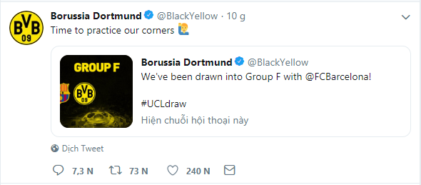 Dortmund troll Barcelona on Twitter - Bóng Đá