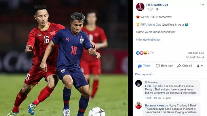 FIFA lấy ảnh trận VN - Thái Lan làm đại diện cho loạt trận lượt về VL WC - Bóng Đá
