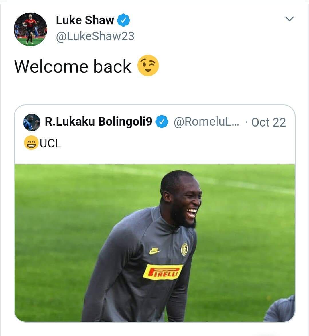 Luke Shaw troll Lukaku after Inter Milan rule out Champions League group stage - Bóng Đá