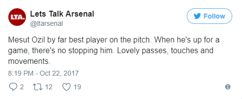 Ozil được CĐV đưa lên mây với màn trình diễn trước Everton - Bóng Đá