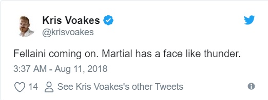 'Đắng lòng' với vẻ mặt của Martial khi Fellaini vào sân thay người - Bóng Đá