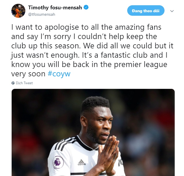 Mensah xin lỗi CĐV Fulham - Bóng Đá