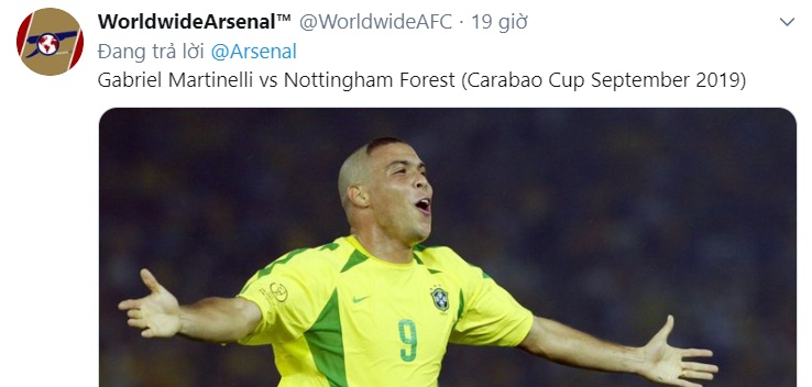 'The heir to Aubameyang's throne': Arsenal fans go wild for Gabriel Martinelli and make comparisons to Cristiano Ronaldo - Bóng Đá
