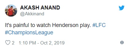 Some Liverpool fans react to Jordan Henderson's display vs Salzburg - Bóng Đá