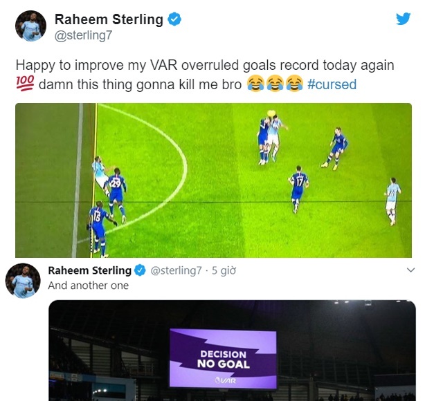 Raheem Sterling makes brilliant joke after VAR disallows yet another Man City goal - Bóng Đá