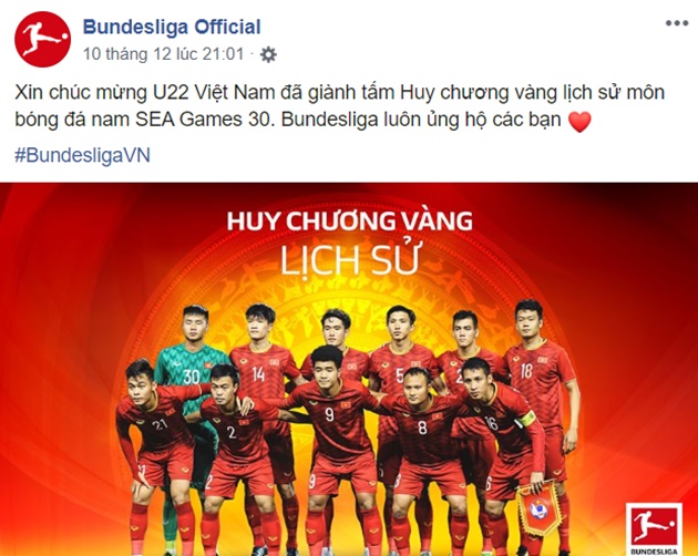 La Liga và Bundesliga chúc mừng U22 VN - Bóng Đá