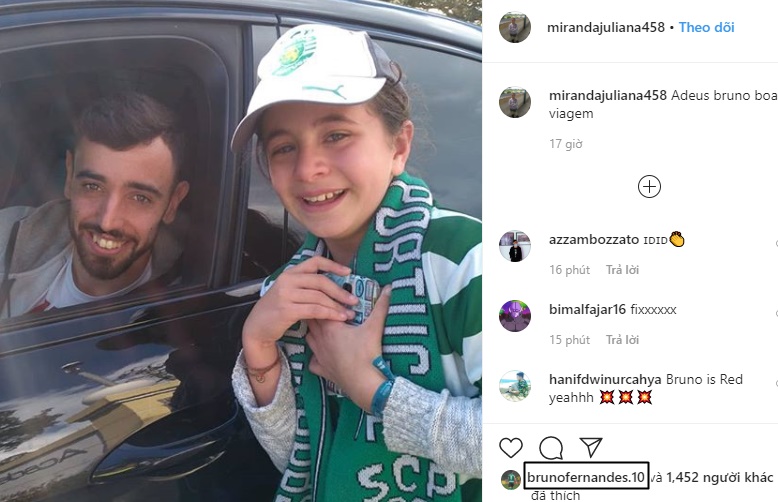 Bruno Fernandes says goodbye to Sporting Lisbon fan on Instagram ahead of Manchester United transfer - Bóng Đá