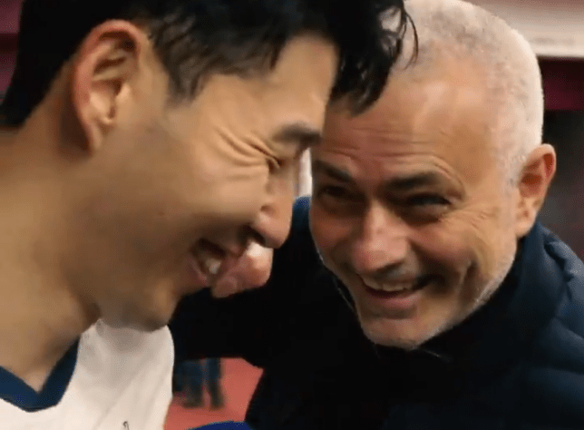 Jose Mourinho gatecrashes Son's interview to mock him after Tottenham beat Aston Villa - Bóng Đá