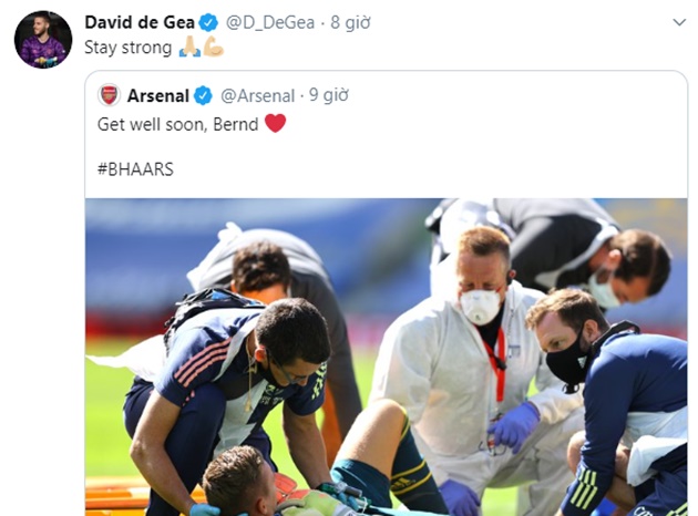 David de Gea sends classy message to Bernd Leno after horror injury - Bóng Đá