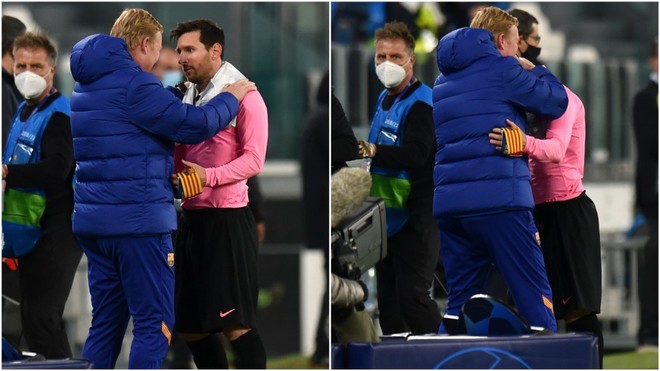 The hug with a message from Koeman to Messi - Bóng Đá