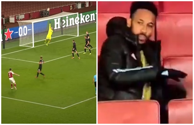 Pierre-Emerick Aubameyang's furious reaction after what Kieran Tierney did against Dundalk - Bóng Đá