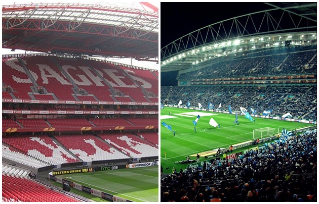 Da Luz (trái) và Dragao là 2 pháo đài kiên cố tại Primeira Liga.