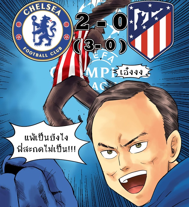 2-0 cũng là kết quả màn thư hùng giữa Chelsea và Atletico Madrid ở Stamford Bridge.