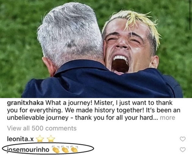 Jose Mourinho drops hint over Granit Xhaka transfer on Instagram - Bóng Đá