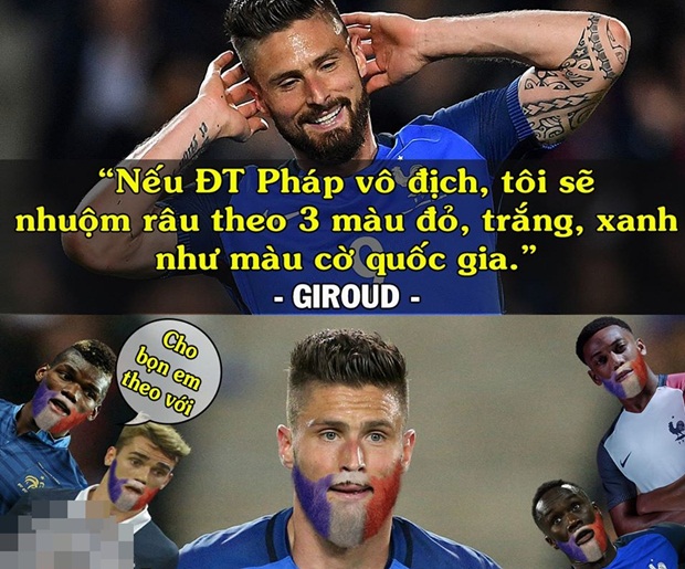Ảnh chế: Martial "học đòi" Oliver Chipu nhuộm râu ba màu; Bồ Đào Nha "van xin" CR7 tránh xa EURO 2016