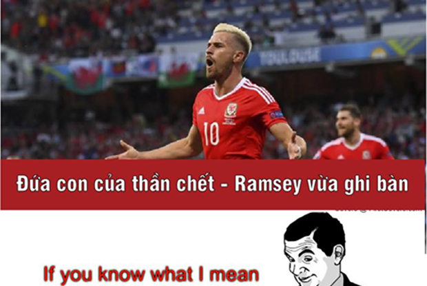 Ảnh chế: Xứ Bale hành hạ ‘U35’ Nga; ‘Thần chết’ Ramsey gieo rắc nỗi kinh hoàng