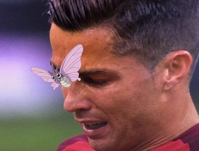 Ảnh vui về chú bướm đậu trên mặt Ronaldo