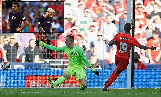 'Bom tấn' Sadio Mane tỏa sáng, Liverpool thảm sát Barcelona