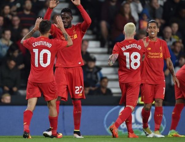 Thắng dễ Derby County, Liverpool thẳng tiến vào vòng 4 League Cup