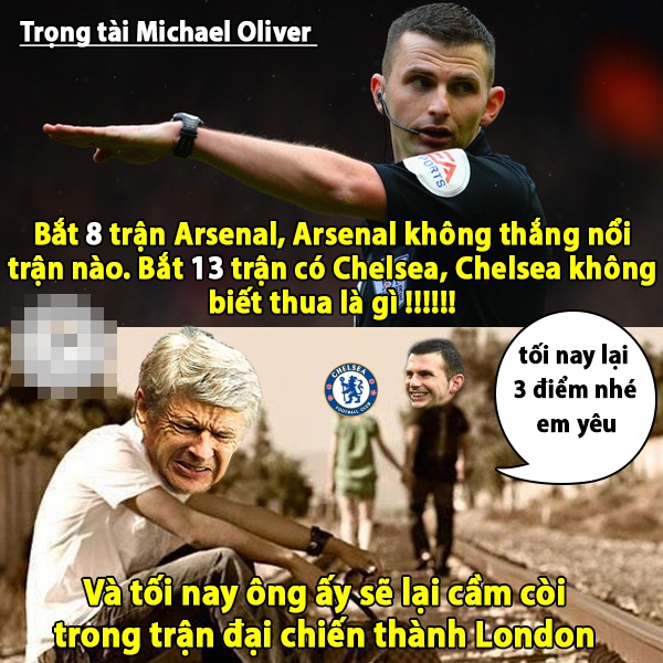 Ảnh chế: Trọng tài "móc ngoặc" Chelsea ở derby London; Kỷ niệm ngày lộ diện cầu thủ "yếu sinh lý" nhất làng bóng đá
