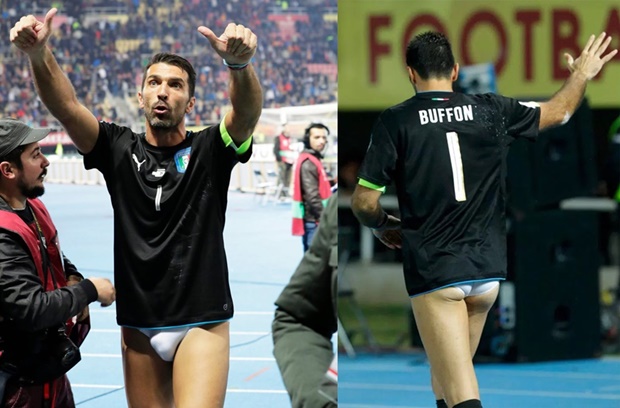Cận cảnh: Mặc mỗi quần lót, Buffon khiến fan nữ "tím mặt"