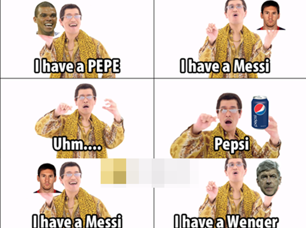 Ảnh chế: Cạn lời với cuộc tình tay ba Pepe – Messi – Wenger; CR7 quyết giấu bí kiếp khiến M10 ôm hận