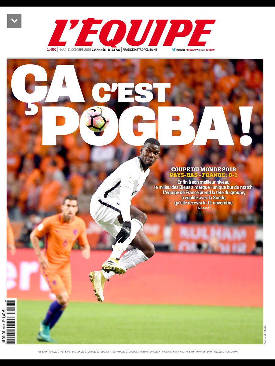 Báo chí Pháp tung Pogba lên mây