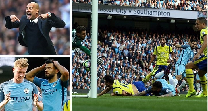Aguero, De Bruyne sút hỏng phạt đền, Man City thoát thua nhờ Nolito