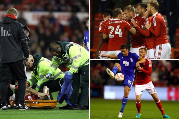 Ảnh bài viết ‘Lord’ Bendtner thở bình oxy, rời sân bằng cáng