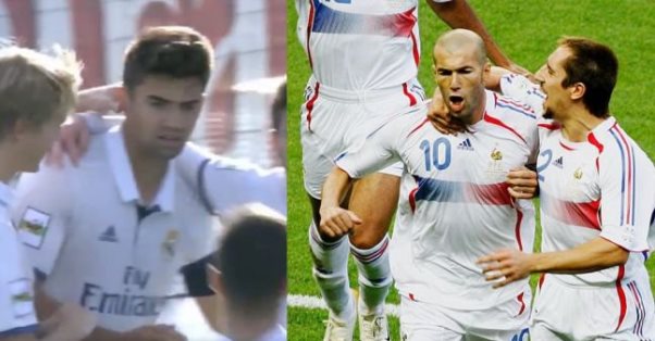 Con trai Zidane tái hiện cú panenka kinh điển của bố