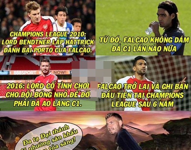 Ảnh chế: Ngài A Nơ ban phước lành cho ‘Mãnh hổ’; Javier-Van-Falcao lộ bí kiếp ghi bàn sòn sòn