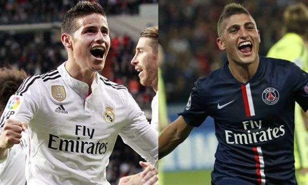 150 triệu euro, Inter muốn có cả Rodriguez lẫn Verratti 