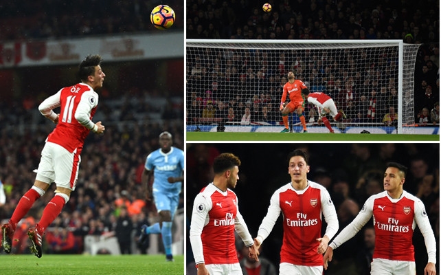 Oezil đánh đầu kỹ thuật, Arsenal lên top 1 Ngoại hạng Anh