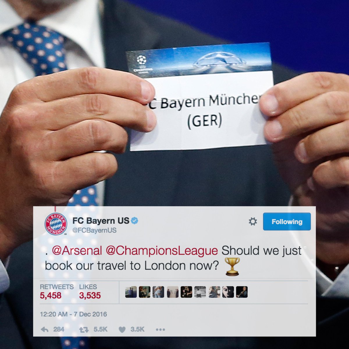 Cực sốc: Bayern biết trước việc gặp Arsenal?