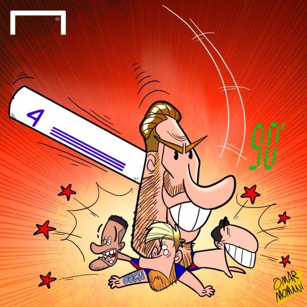 Biếm họa: 'Đầu to' Ramos và 'Phù thủy' Micky