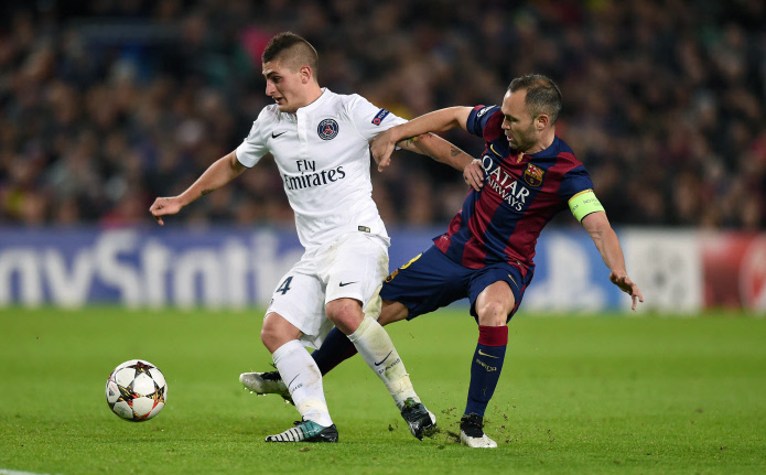 Ảnh bài viết Marco Veratti từng xoay tiền vệ Barca như chong chóng