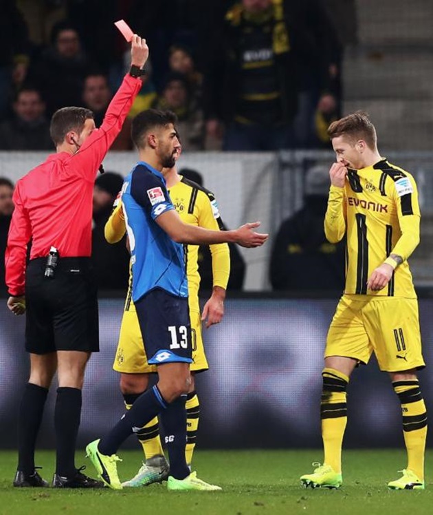 Ảnh bài viết 5 điểm nhấn Hoffenheim 2-2 Dortmund: Chiếc thẻ đỏ tai hại của Reus