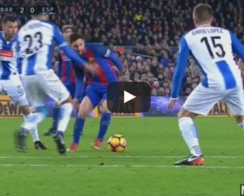 Pha rê bóng như đá PES của Lionel Messi vs Espanyol