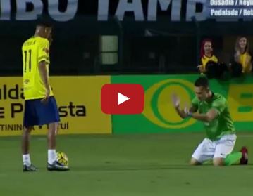 CỰC HÀI! Cầu thủ Robinho vái lạy Neymar đừng rê bóng và cái kết 'đắng lòng'