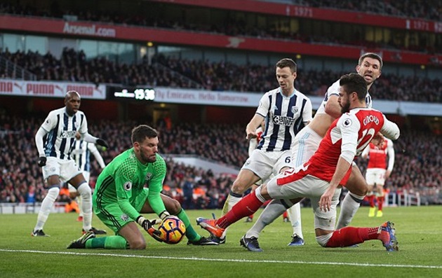 Ảnh bài viết Trực tiếp Arsenal 1-0 West Brom: Giroud tỏa sáng (Kết thúc) 