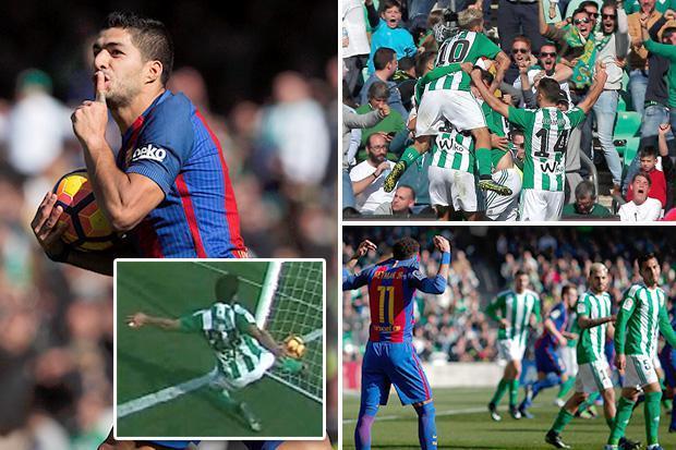 Trọng tài tước bàn thắng, Suarez giải cứu Barca ở Benito Villamarin