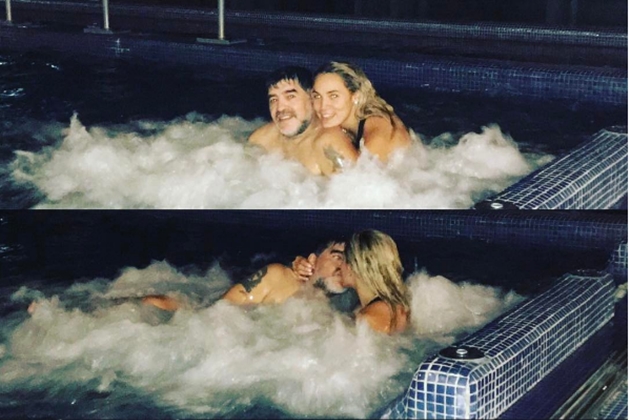 Maradona đón Valentine với bồ 9X trong bồn tắm