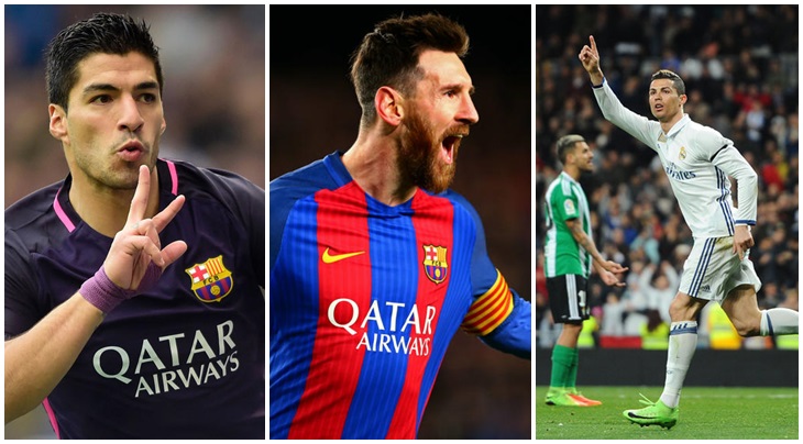 La Liga 2016-17: 5 ngôi sao đang dẫn đầu cuộc đua danh hiệu Pichichi