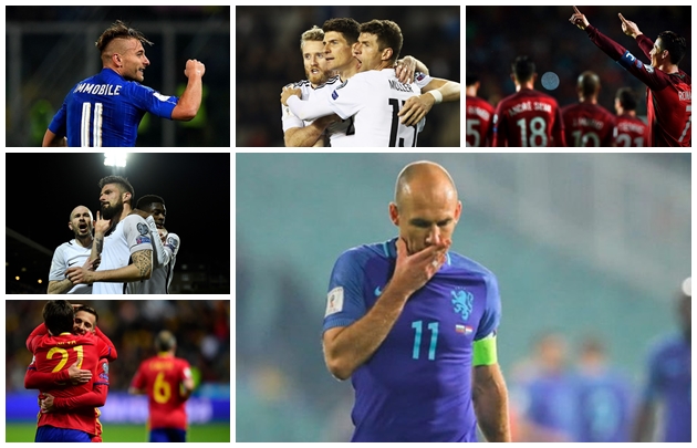 Sau lượt trận thứ 5 vòng loại World Cup 2018 khu vực châu Âu: Đại gia thắng to; Hà Lan âu lo